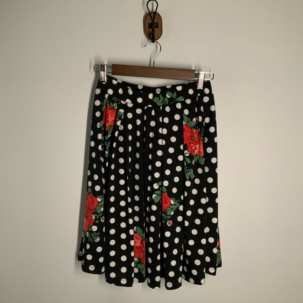 LuLaRoe Black and White Polka Dot Skater Skirt